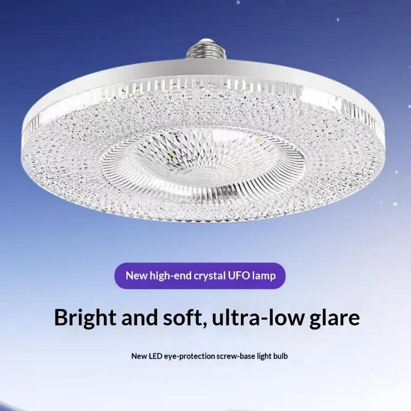 Bombilla LED de Techo E27 6500K Blanco Frío, Lámpara Super Brillante con Diseño de Cristal, Protección Ocular Sin Parpadeo 220V para Hogar Dormitorio Sala de Estar