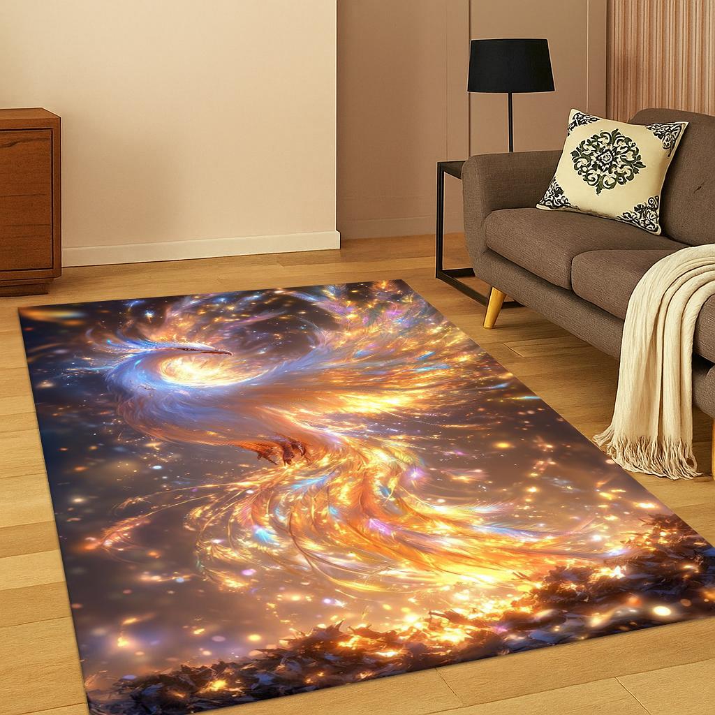 

3D Фэнтези Мультяшный Ковер-Коврик с Птицей Феникс для Гостиной Дивана Дома Спальни Кухни Декор Придверный Коврик, Нескользящий Напольный Коврик для Игровой Комнаты 40x60cm