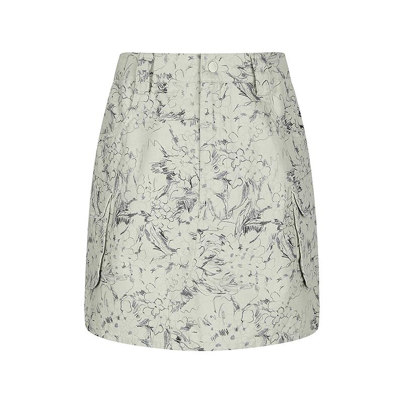 JNBY Women's A-Line Botanical Print Skirt