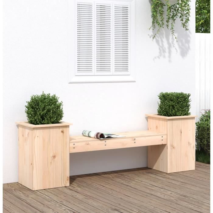 VidaXL Banc avec jardinières 184,5x39,5x56,5 cm bois massif de pin 825170
