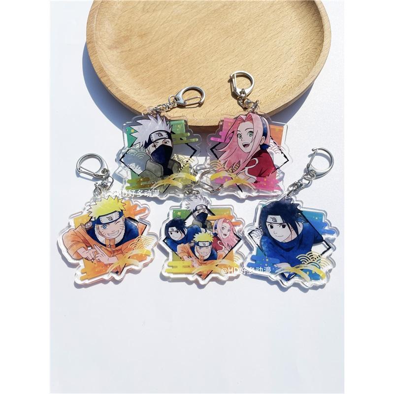 Anime Naruto Acrylic Keychain Accessaries Uzumaki Naruto Cartoon Keyring