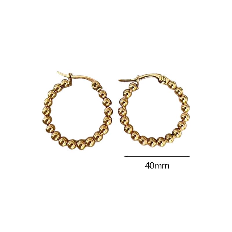 Elegant Stainless Steel Geometric Flower Bead Earrings