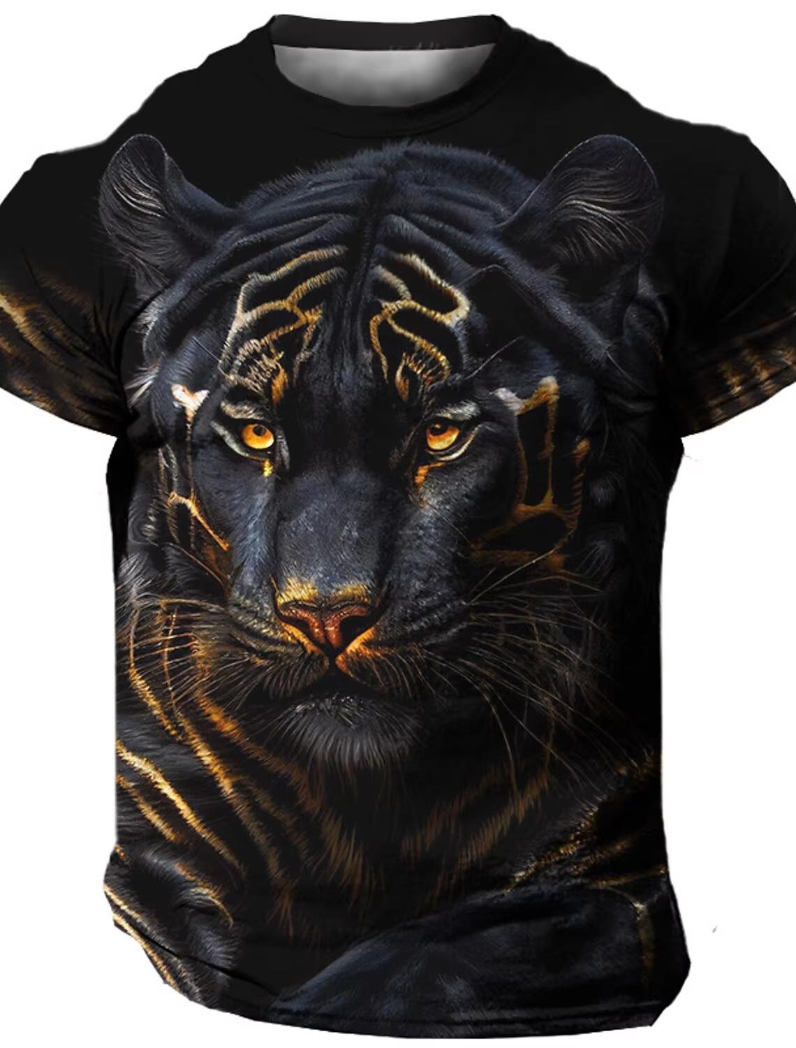 

Men s Shirts Tiger 3D T Shirt Harajuku Summer T Shirt Lightning Leopard Short Sleeve Tops Clothing Women s Shirts Kids Tshirt XL
