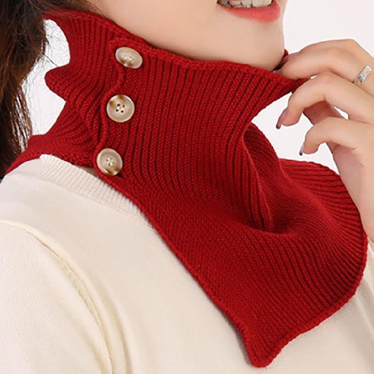 Warm Scarf Knit Collar Scarf Solid Color Scarf Knitted Elastic False Collar