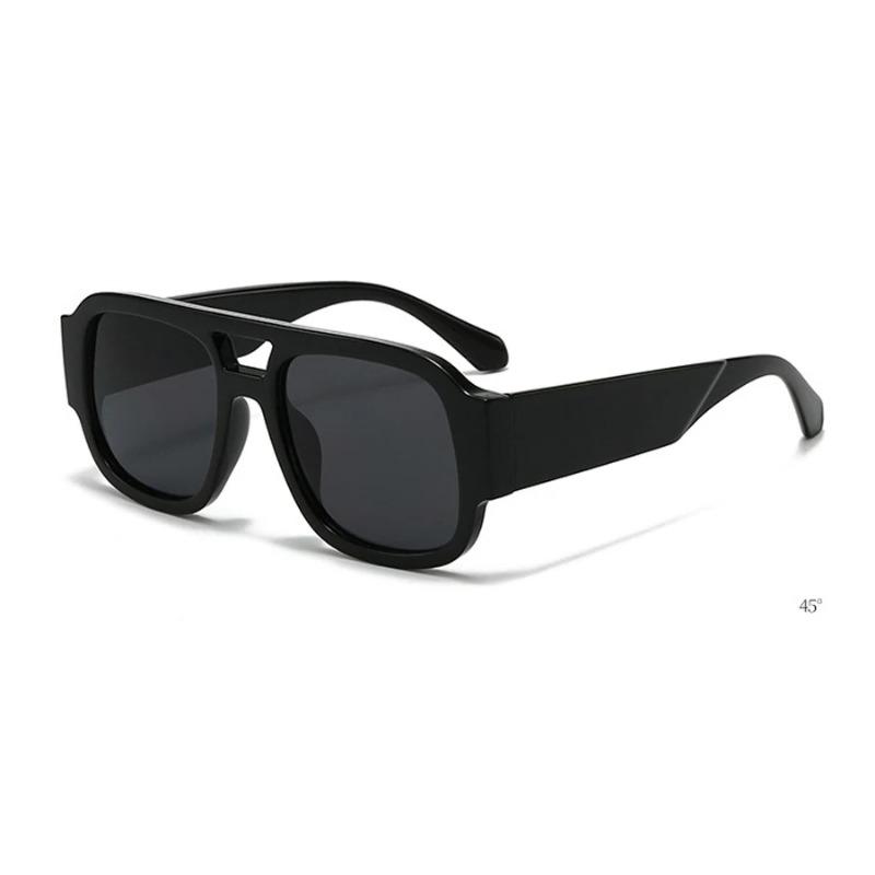 Fashion Double Bridges Square Sunglasses Women Candy Color Retro Wide Legs Men UV400 Sun Glasses Shades Eyewear