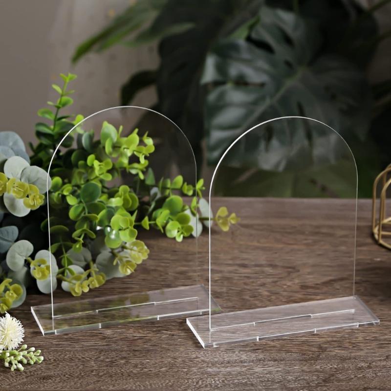 5 Set DIY Acrylic Blank Wedding Table Sign with Holder Event Party Signs Supplies for Christmas Birthday Party