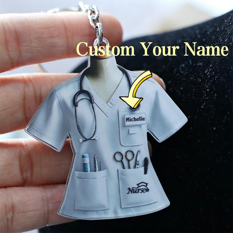 Acrylic Nurse Uniform Custom Your Keychain Cutecore Nursing Staff Identification Personalized Keyring Bag Phone Keychains 5cm