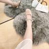 Fairy style thick heel plus 7 cm rhinestone word with shallow mouth Mary Jane round head lady temperament high heels