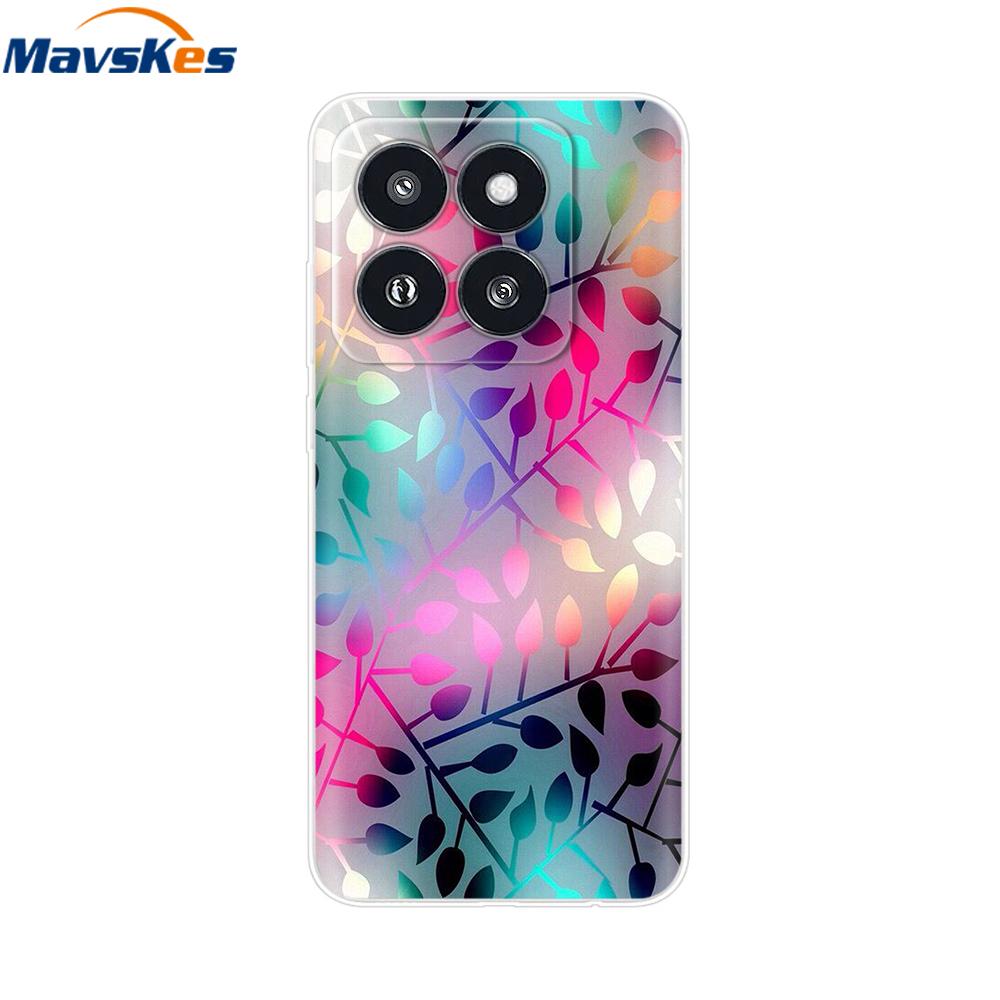 Phone Case For Xiaomi 14 Pro Case Soft Clear Painted Silicone Bumper Capa For Xiaomi 14 13T Mi 13T Pro Protect Transparent Cover