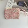 New Cartoon Square Cosmetic Bag Flower Small Makeup Bags Sanitary Napkins Portable Storage Pouch Women