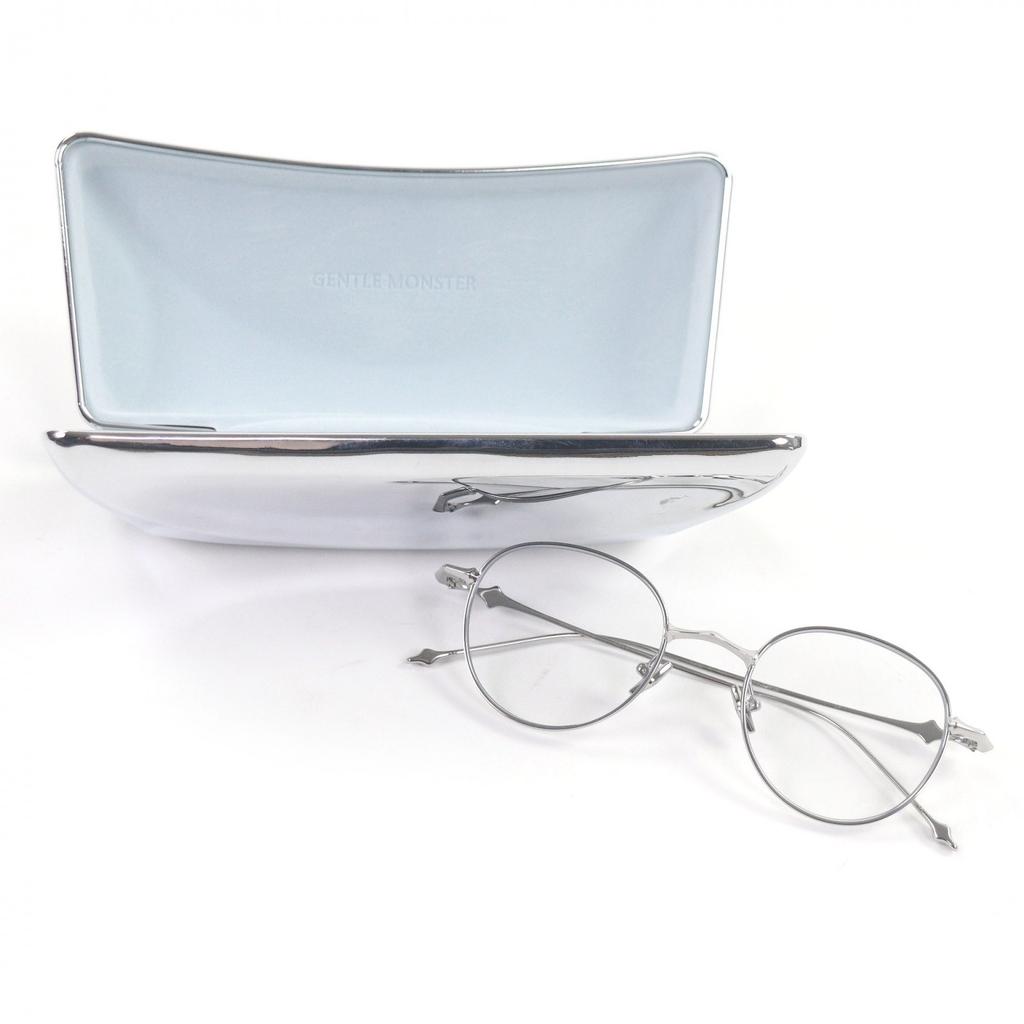 Excellent GENTLE MONSTER Glasses BOLD Boston Frame Silver Titanium mens Used