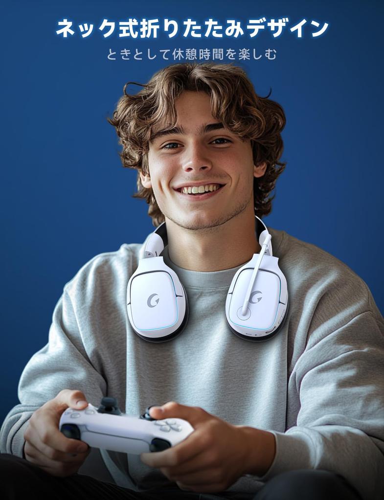 Gaming Headset for Surround Latency 50mm RGB Up To 70 Hours Battery Fast Microphone Compatible with Xbox One PS5, 4-Way Connection, 7.1ch Sound,