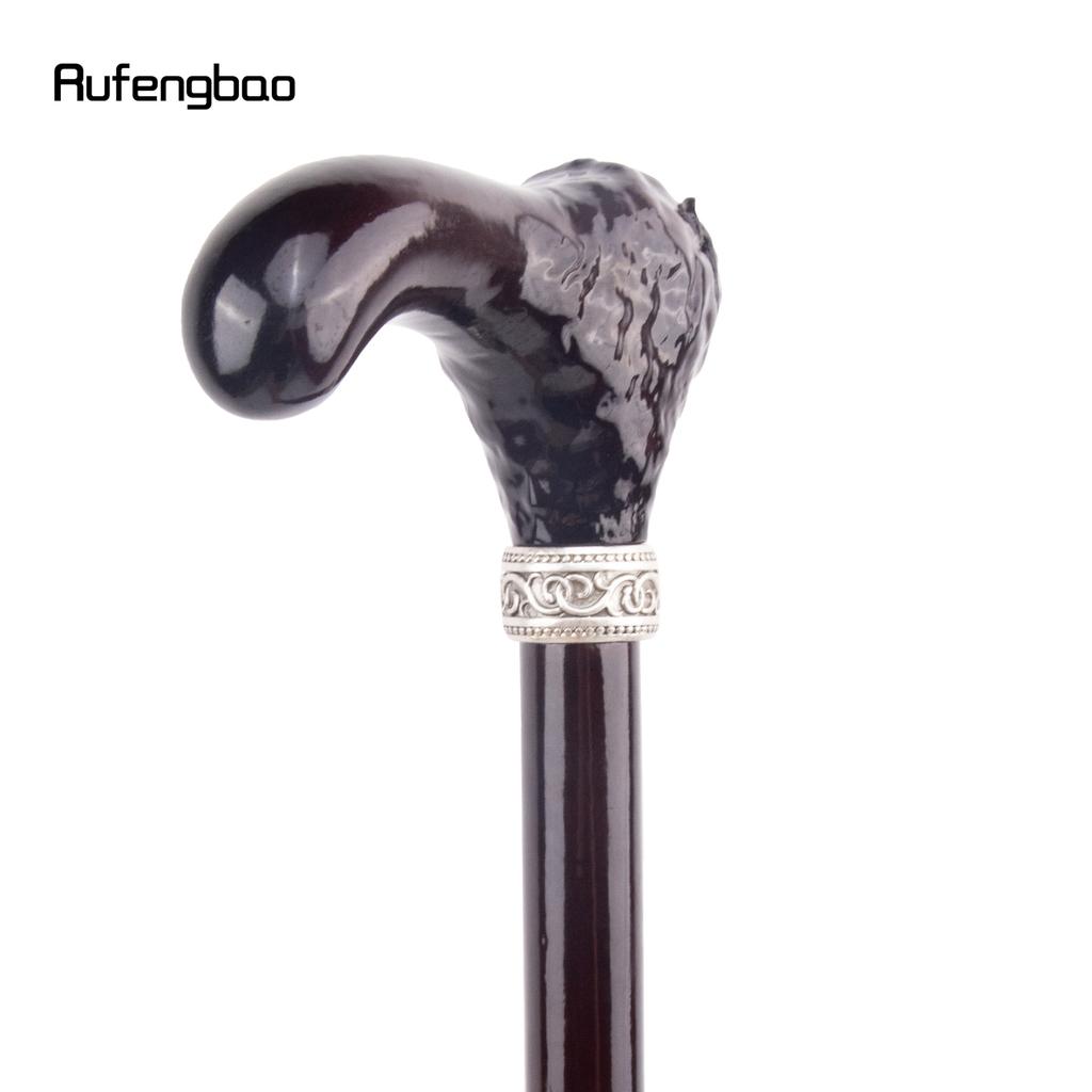 Brown Long Bear T Head  Wooden Fashion Walking Stick Decorative Cospaly Cane Halloween Mace Crutch  Wand Crosier 93cm