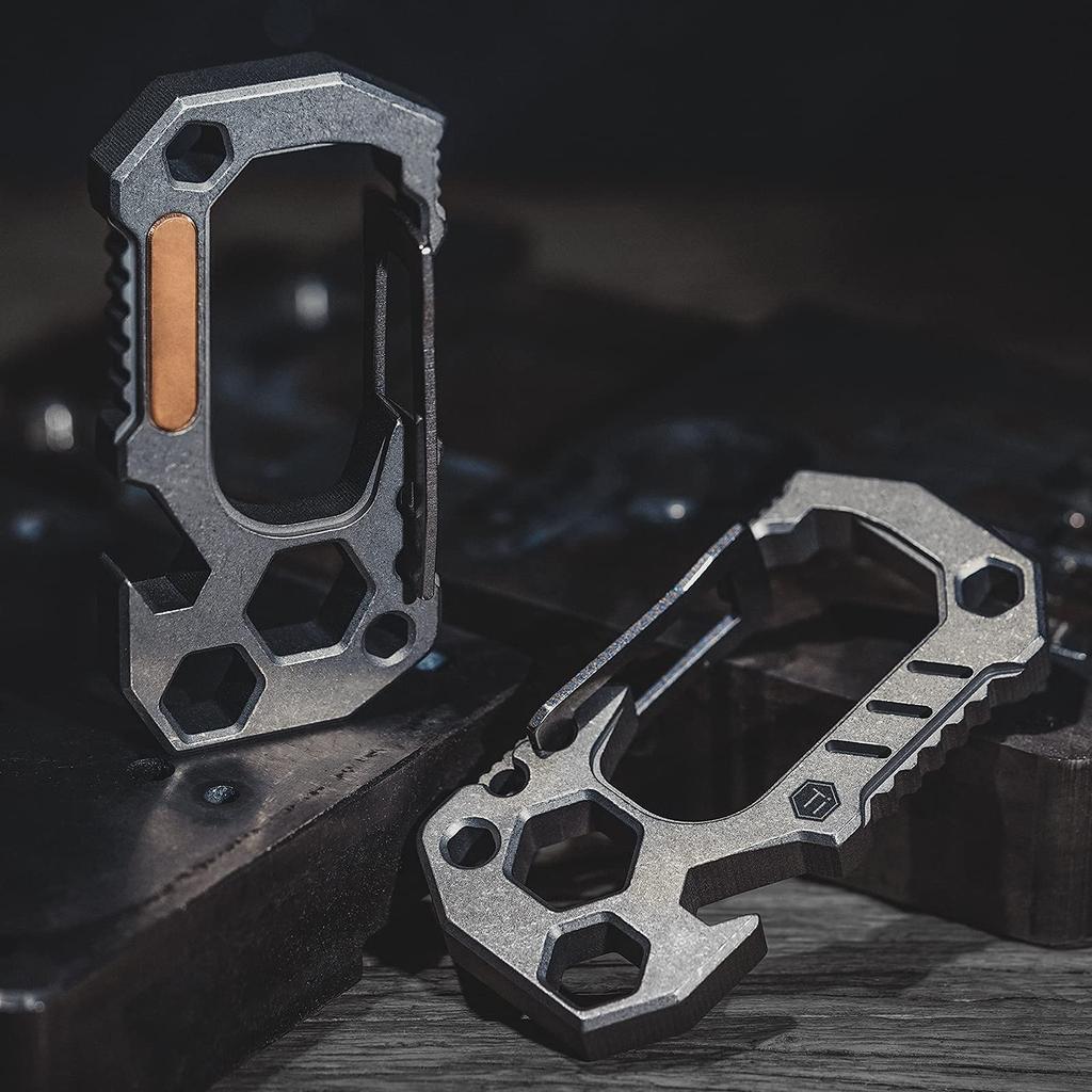 KeyUnity KU01 EDC Carabiner Manual EDC Titanium Tactical Brass Gift Multi-Tool, Titanium, Men's, Keychain, Screwdriver, 4-in-1 Tool, Tool,