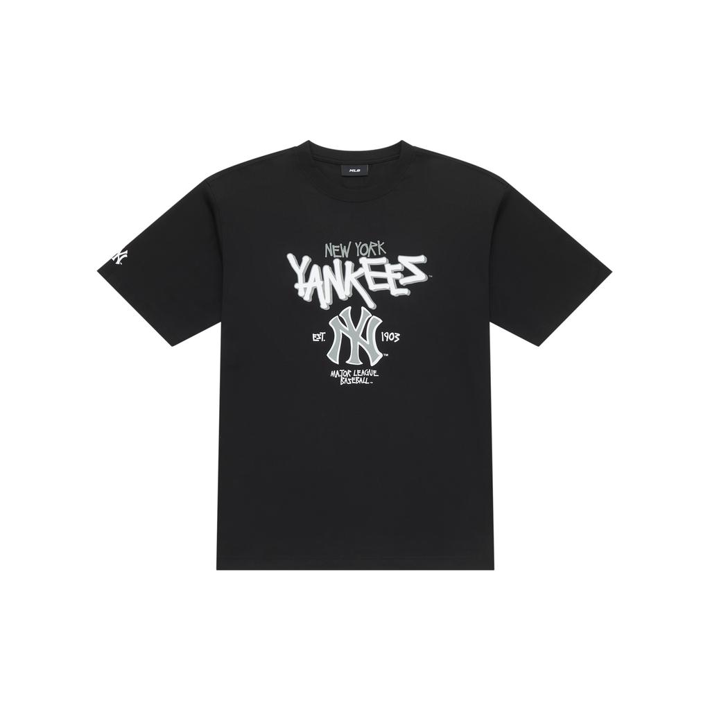 New MLB New York Yankees Basic Collection SS25 T Shirt Unisex Black 3ATSB0553-50BKS