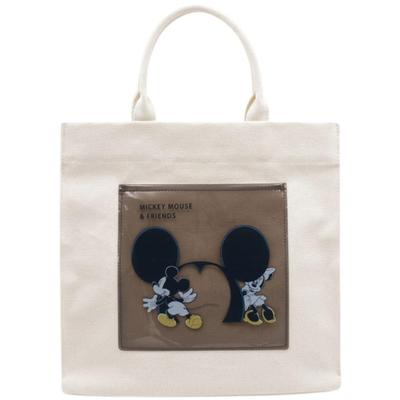 Marimo Craft Disney CATCH ME Series Tote Bag, Black, Mickey & Minnie, Approx. W300 X H290 X D100mm, MIC-020