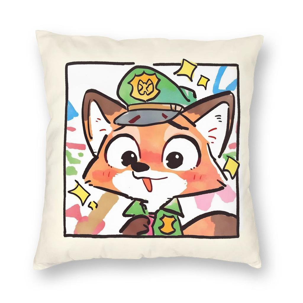 Cartoon Zootopia Judy Pillowcase Double-sided Printing Fabric Cushion Cover Gift  Throw Pillow Case Cover Home Square 18''