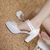 Women's high heels, single shoes, sweet waterproof platform, thick heels, low cut shoes, plus size, versatile sandals