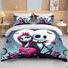 Set Biancheria da Letto Stampato 3D The Nightmare Before Christmas 1 Copripiumino 2 Federe Set Biancheria da Letto per Adulti e Bambini Varie Misure