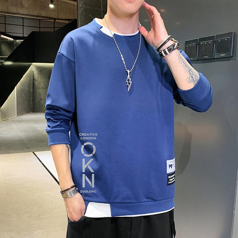 New Spring and Autumn Men's Sweatshirt Casual and Versatile Young Handsome Long-sleeved T-shirt Round Neck Men's Clothing