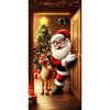 Christmas Door Cover Decoration Santa Claus Elk Open Door Welcome Christmas Background Indoor Outdoor Porch Banner Party