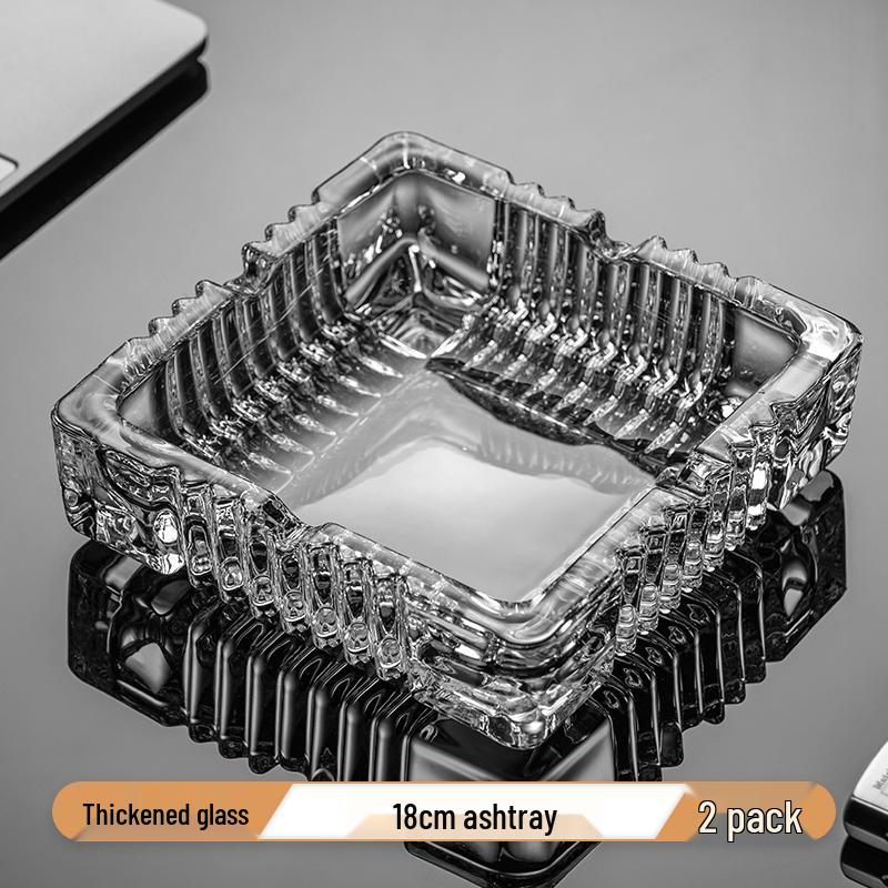 Crystal Glass Ashtray: Elegant, Fly-Repellent Design for Home or Office