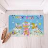 Cute Rabbit Carpet Kawaii Cartoon Bunny Rug for Boys Girls Lovely Animal Easter Rabbit Door Mat Non Slip Spring Flowers Bath Mat