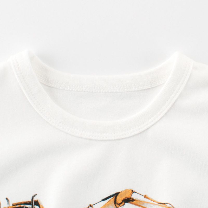 27Kids Children's Clothing Summer Kidsren's Car Short-Sleeved T-Shirt Boys' Round Neck Tops Baby Boys' Pure Cotton Clothes Summer Clothes