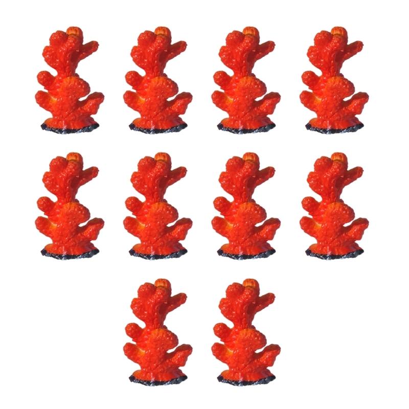 10pcs Colorful Artificial Corals Reef Decoration Simulation Corals Landscape for Bettas Fish Tanks Lovely Styles