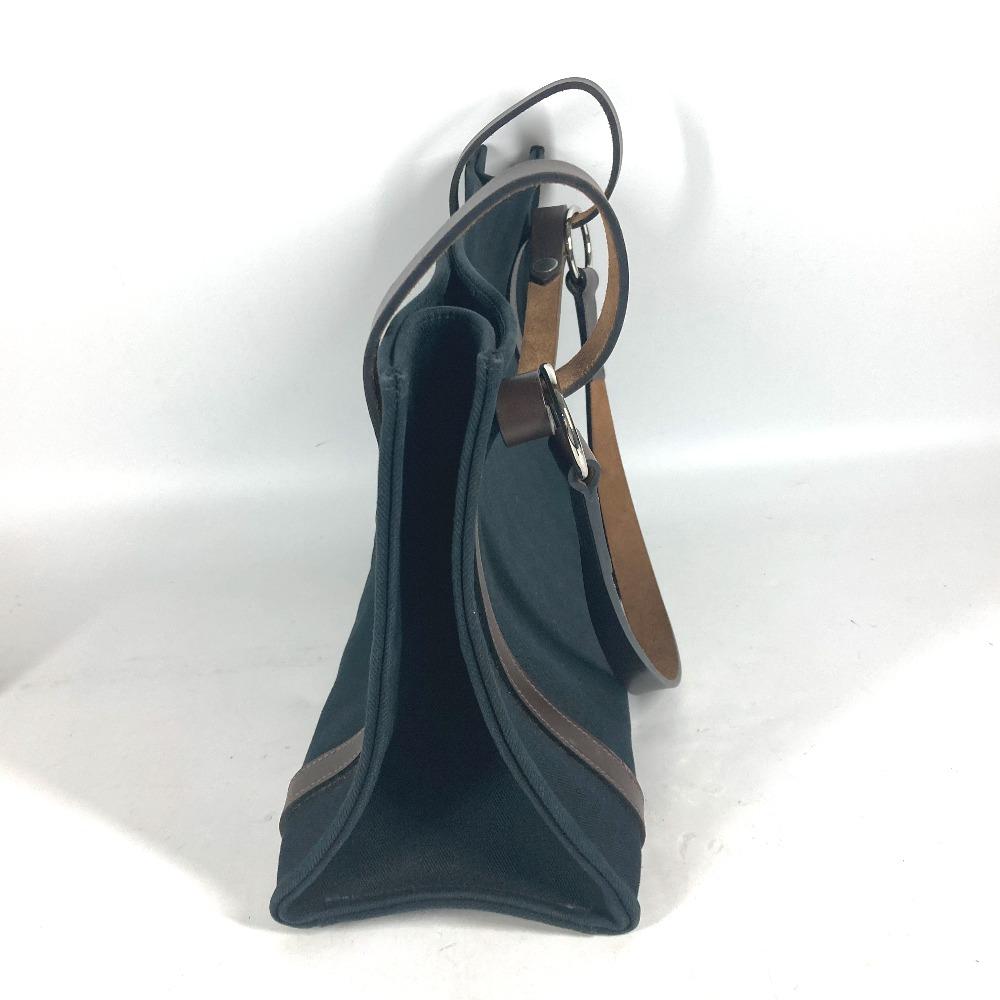 Hermes Cabaricol Bag Shoulder Bag Tote Bag Canvas Black/Brown