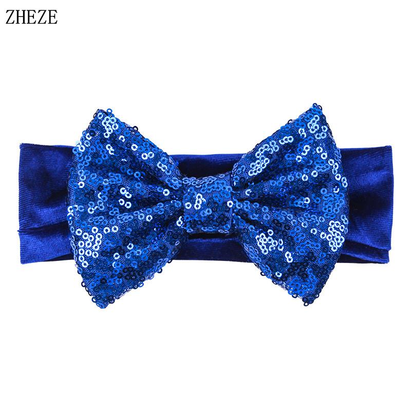 Baby Soft 5" Hair Bow Headband Kids Girls Velvet Headwrap Turband Toddler Photo Pro DIY Hair Accessories