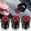4PCS Universal For Sunshine Pattern Red Poppy Flower Car Wheel Tire Air Valve Caps Stem Car Stickers For Cars Motor Auto Accessories Decor Gift