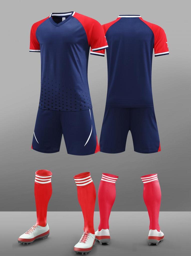 Same Football Uniform Set For Boys And Girls, Summer Short-Sleeved Training Uniform, Breathable And Quick-Drying Student Competition Training Uniform