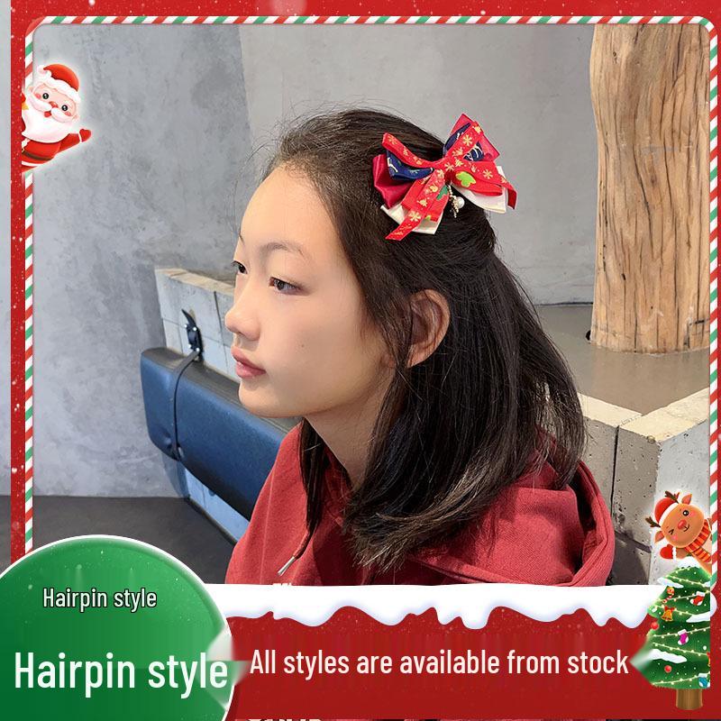 Handmade Fairy Mori Style Christmas Bow Hair Clip – Cute & Sweet Spring Hair Accessory