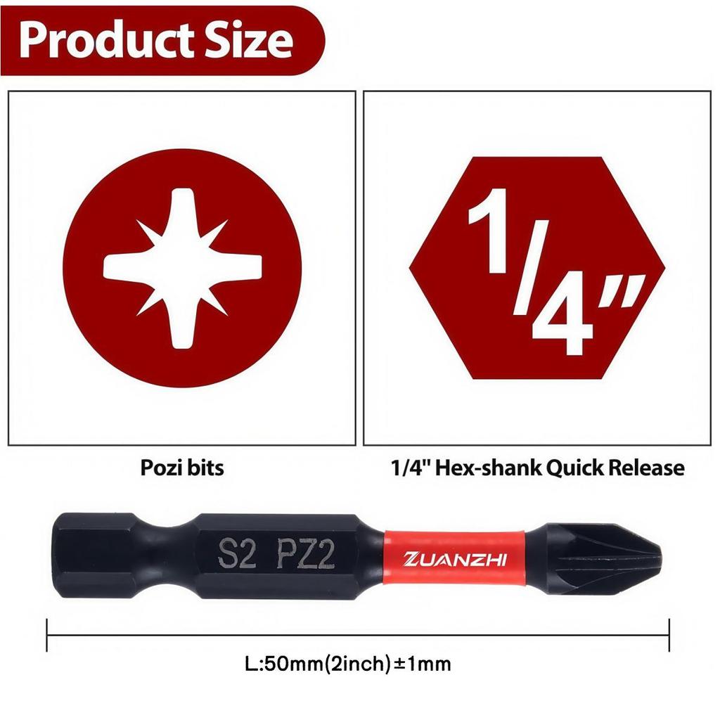 Cross-border Phillips PZ2 Screwdriver Bits Set for Household Use