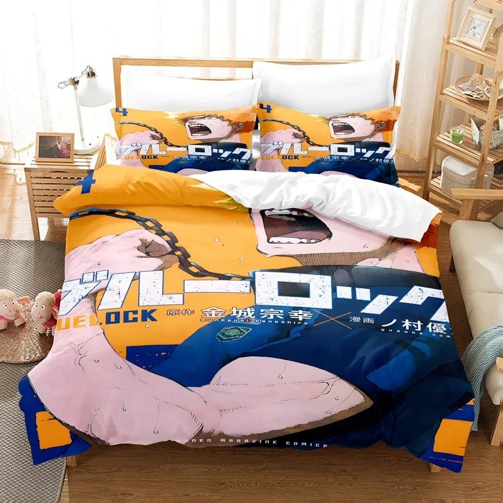 Hot Anime Blue Lock Beding Set Soft Duvet Cover Set King Quen Twin Double Sized Dimensions Warm Comforter Cover Set For Tens plus Young Boys Anime
