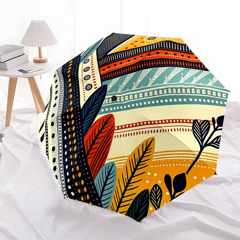 1pc Boho Patterns Automatic Open/Close Umbrella with One Touch Button,, Windproof Design   Lightweight Portable Umbrella for Women & Men6097