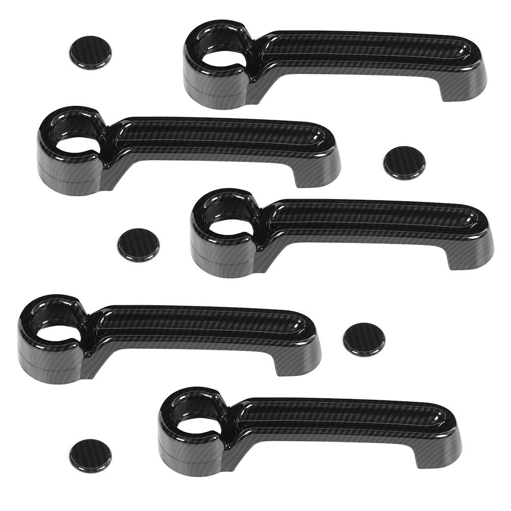 10pcs Carbon Fiber Style Exterior Door Handle Cover Trim Fits for Jeep Wrangler JK 0717