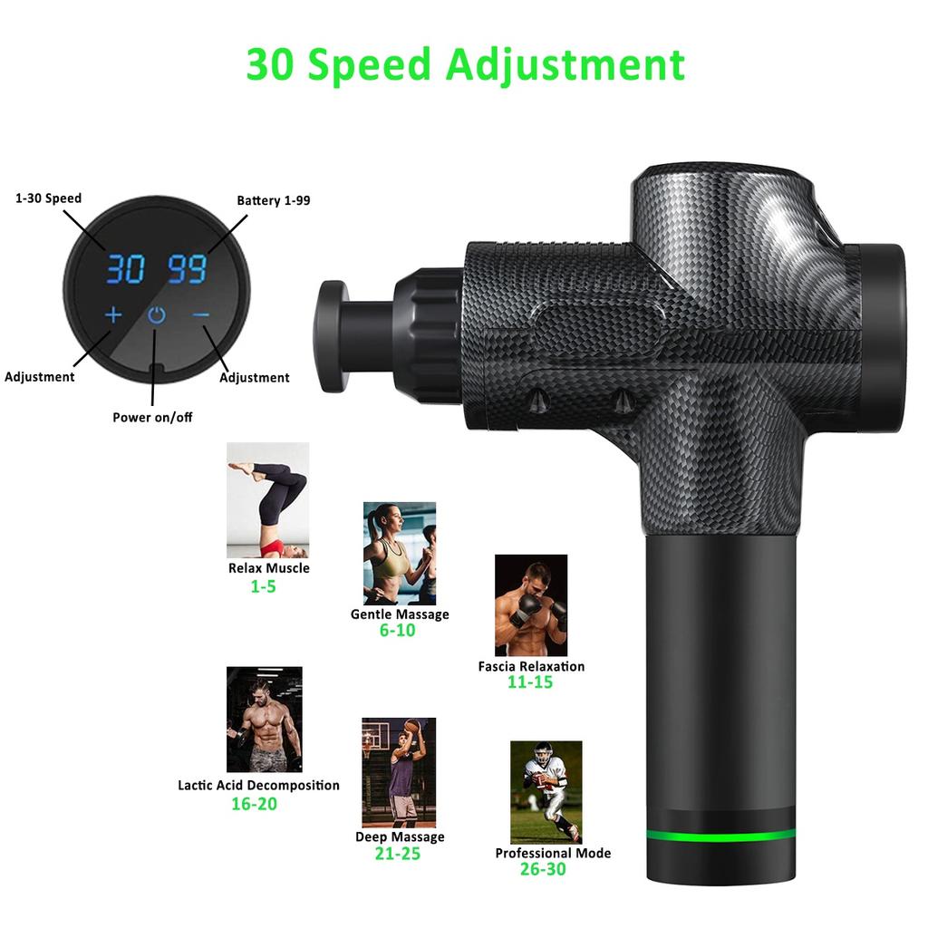 Ηλεκτρικό πιστόλι μασάζ Fascia Gun Deep Tissue Λαιμός Σώμα Πλάτη Μυϊκό μασάζ Χαλάρωση Ανακούφιση Πόνου Άσκηση