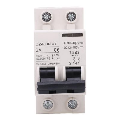 AC DC Miniature Circuit Breaker 2P 6A 400V DIN Rail Mount for Solar PV System DZ47X 63