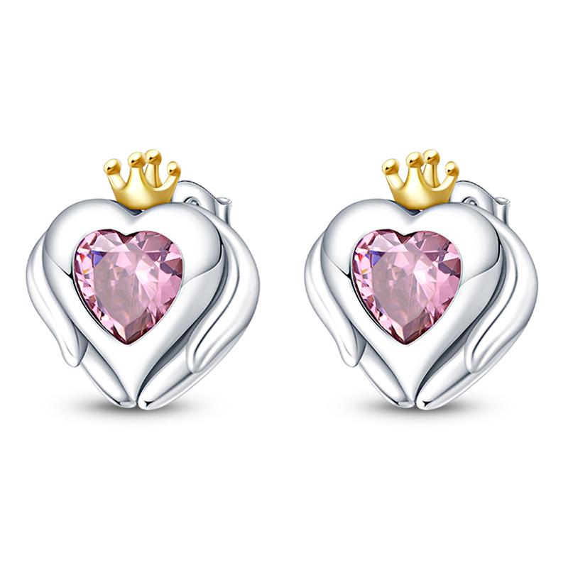Brinco de Pino Série Coração Doce Adorável Amor Cobre Zircônia Para Mulheres Requintado Uso Diário Acessórios de Joalheria Presentes