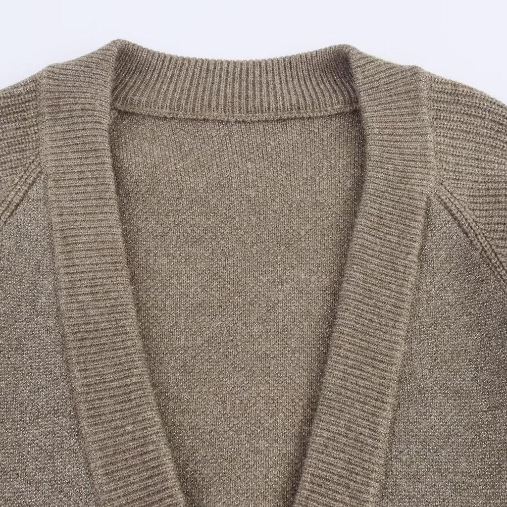 2025 Autumn Women's Stylish European & American Knit Coat with Belt