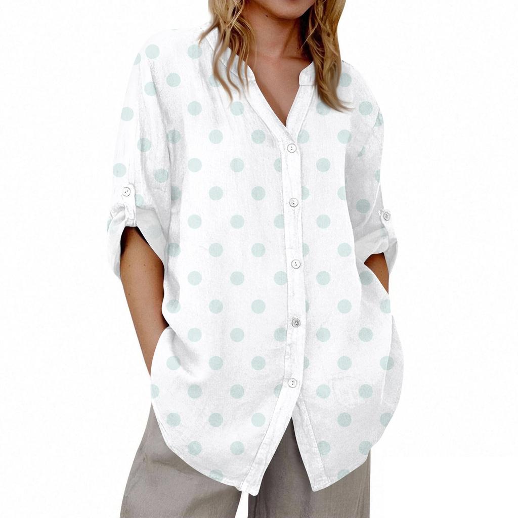 Women's V-neck 3/4 Sleeve Printed Cardigan