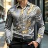 New Men's Long Sleeve Shirt Traditional Art 3D Printing Business Office Nightclub Wedding Casual Single breasted Men's Top