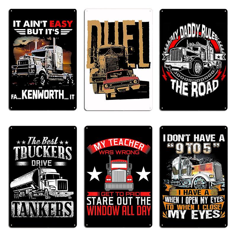 Trucker It Is Fa Kenworth It My Daddy Rules The Road Metal Plaque Poster Wall Mural Wall Plaque Tin Sign Poster