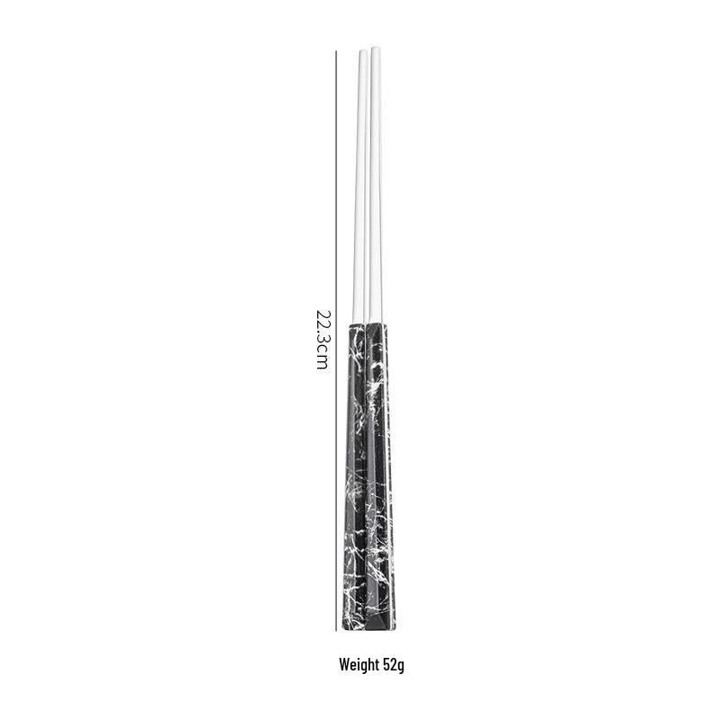 Korean Style 430 Stainless Steel Tableware Set with Imitation Wood Grain Handles: Includes Knife, Fork, Spoon, and Chopsticks