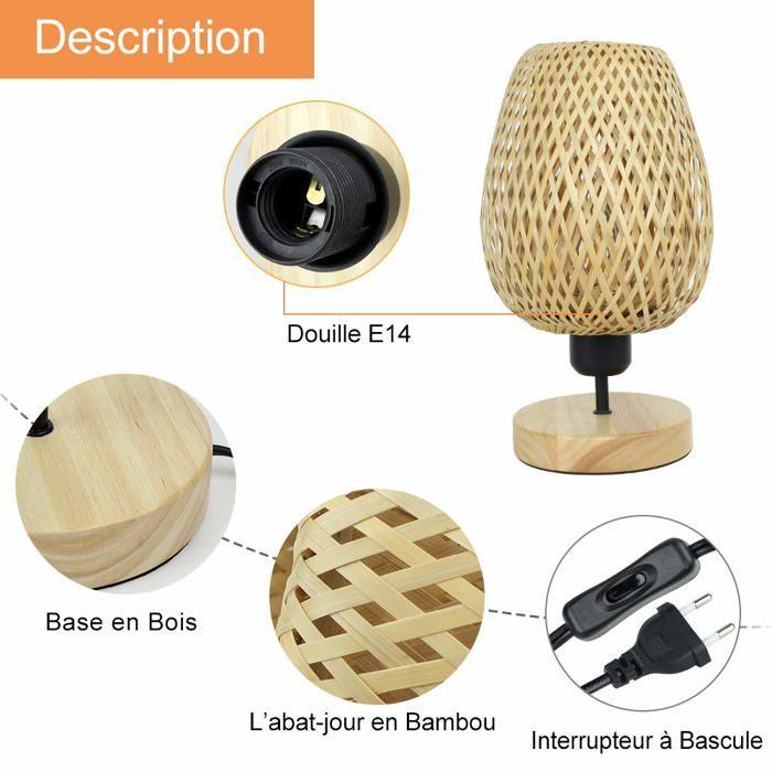 Lampe loupe - Depuley - Lampe de Table - Lumière chaude - Design moderne en bambou - Efficacité énergétique