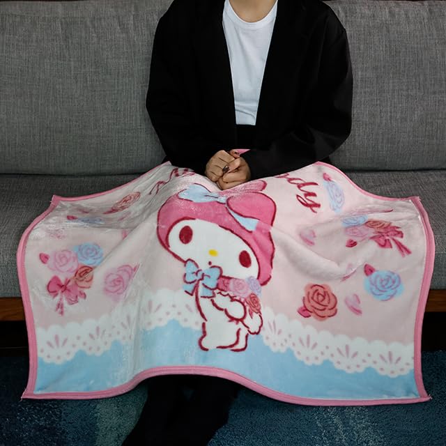 Marushin Sanrio My Melody Rose 70cm H x 100cm Cold Weather Product 3805002400 Throw, W, Polyester, Cute, Fluffy, Stylish, Protection, Energy-Saving,