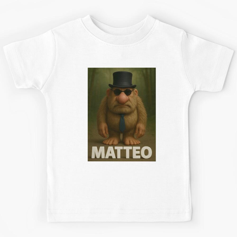 Matteo Brainrot Mateo Italian Brainrot Meme Mateooo Matteooo Kids T-Shirt 170