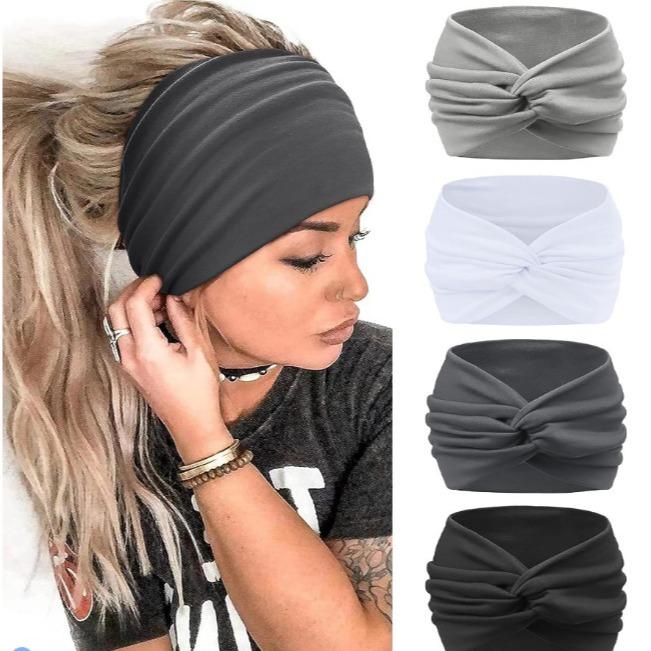 15Cm Cross Yoga Sports Headband Solid Color Sweat-Absorbing And Antiperspirant Running Fitness Headband Women'S Hair Accessories